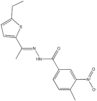 N'-[1-(5-ethyl-2-thienyl)ethylidene]-3-nitro-4-methylbenzohydrazide Struktur