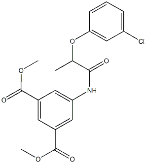 dimethyl 5-{[2-(3-chlorophenoxy)propanoyl]amino}isophthalate Struktur