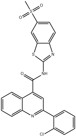 2-(2-chlorophenyl)-N-[6-(methylsulfonyl)-1,3-benzothiazol-2-yl]-4-quinolinecarboxamide Struktur