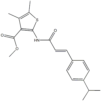 methyl 2-{[3-(4-isopropylphenyl)acryloyl]amino}-4,5-dimethyl-3-thiophenecarboxylate Struktur