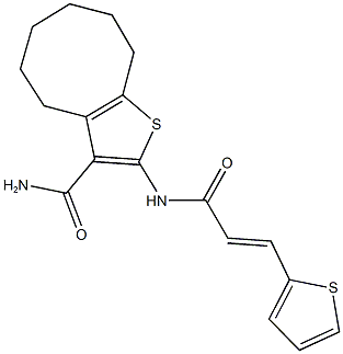 2-{[3-(2-thienyl)acryloyl]amino}-4,5,6,7,8,9-hexahydrocycloocta[b]thiophene-3-carboxamide Struktur