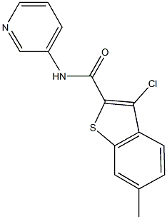 3-chloro-6-methyl-N-(3-pyridinyl)-1-benzothiophene-2-carboxamide Struktur