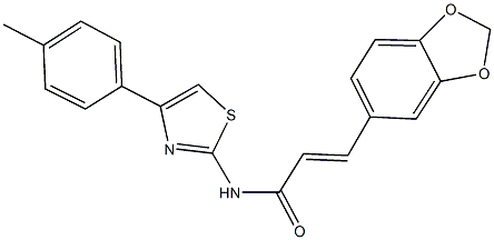 3-(1,3-benzodioxol-5-yl)-N-[4-(4-methylphenyl)-1,3-thiazol-2-yl]acrylamide Struktur