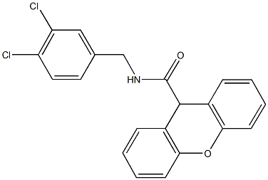 N-(3,4-dichlorobenzyl)-9H-xanthene-9-carboxamide Struktur