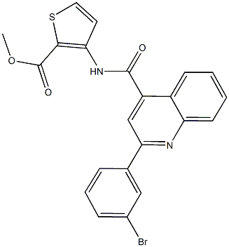 methyl 3-({[2-(3-bromophenyl)-4-quinolinyl]carbonyl}amino)-2-thiophenecarboxylate Struktur