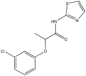 2-(3-chlorophenoxy)-N-(1,3-thiazol-2-yl)propanamide Struktur