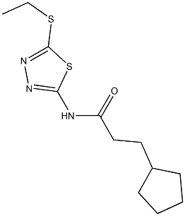 3-cyclopentyl-N-[5-(ethylsulfanyl)-1,3,4-thiadiazol-2-yl]propanamide Struktur