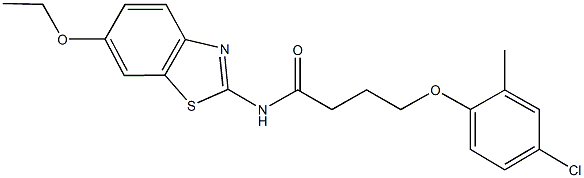 4-(4-chloro-2-methylphenoxy)-N-(6-ethoxy-1,3-benzothiazol-2-yl)butanamide Struktur