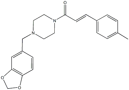 1-(1,3-benzodioxol-5-ylmethyl)-4-[3-(4-methylphenyl)acryloyl]piperazine Struktur