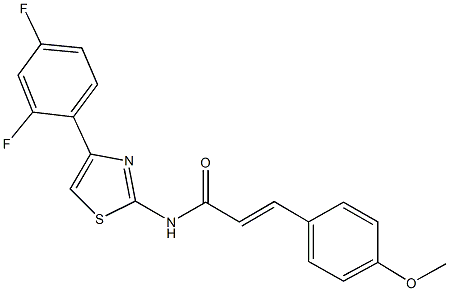 N-[4-(2,4-difluorophenyl)-1,3-thiazol-2-yl]-3-(4-methoxyphenyl)acrylamide Struktur