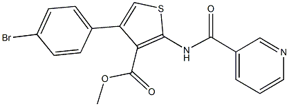 methyl 4-(4-bromophenyl)-2-[(3-pyridinylcarbonyl)amino]-3-thiophenecarboxylate Struktur