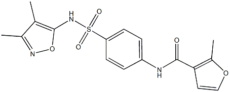 N-(4-{[(3,4-dimethyl-5-isoxazolyl)amino]sulfonyl}phenyl)-2-methyl-3-furamide Struktur