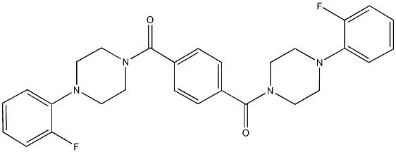 1-(2-fluorophenyl)-4-(4-{[4-(2-fluorophenyl)-1-piperazinyl]carbonyl}benzoyl)piperazine Struktur