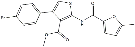 methyl 4-(4-bromophenyl)-2-[(5-methyl-2-furoyl)amino]-3-thiophenecarboxylate Struktur