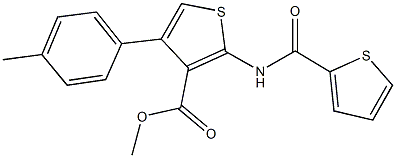 methyl 4-(4-methylphenyl)-2-[(2-thienylcarbonyl)amino]-3-thiophenecarboxylate Struktur