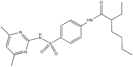 N-(4-{[(4,6-dimethyl-2-pyrimidinyl)amino]sulfonyl}phenyl)-2-ethylhexanamide Struktur