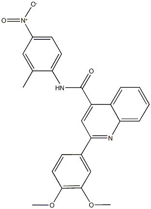 2-(3,4-dimethoxyphenyl)-N-{4-nitro-2-methylphenyl}-4-quinolinecarboxamide Struktur