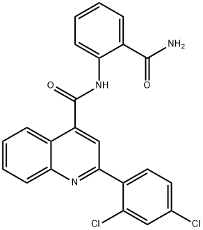 N-[2-(aminocarbonyl)phenyl]-2-(2,4-dichlorophenyl)-4-quinolinecarboxamide Struktur