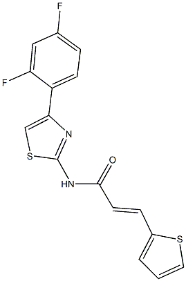 N-[4-(2,4-difluorophenyl)-1,3-thiazol-2-yl]-3-(2-thienyl)acrylamide Struktur