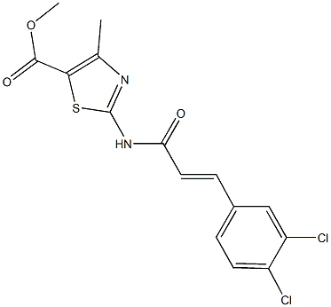 methyl 2-{[3-(3,4-dichlorophenyl)acryloyl]amino}-4-methyl-1,3-thiazole-5-carboxylate Struktur