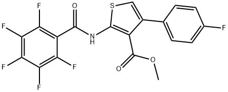 methyl 4-(4-fluorophenyl)-2-[(2,3,4,5,6-pentafluorobenzoyl)amino]-3-thiophenecarboxylate Struktur