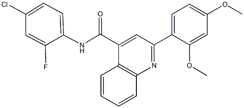 N-(4-chloro-2-fluorophenyl)-2-(2,4-dimethoxyphenyl)-4-quinolinecarboxamide Struktur