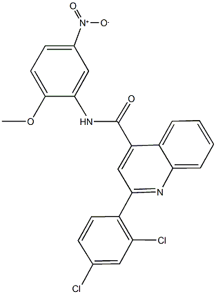 2-(2,4-dichlorophenyl)-N-{5-nitro-2-methoxyphenyl}-4-quinolinecarboxamide Struktur