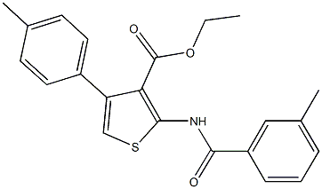 ethyl 2-[(3-methylbenzoyl)amino]-4-(4-methylphenyl)-3-thiophenecarboxylate Struktur