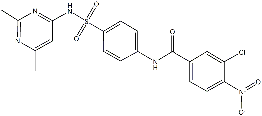 3-chloro-N-(4-{[(2,6-dimethyl-4-pyrimidinyl)amino]sulfonyl}phenyl)-4-nitrobenzamide Struktur