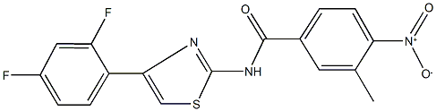 N-[4-(2,4-difluorophenyl)-1,3-thiazol-2-yl]-4-nitro-3-methylbenzamide Struktur