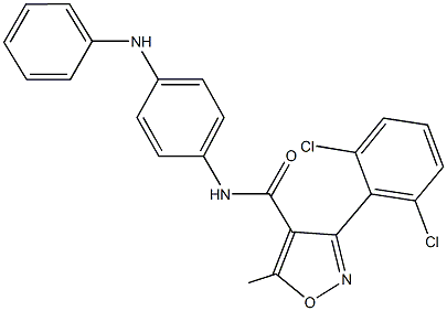 N-(4-anilinophenyl)-3-(2,6-dichlorophenyl)-5-methyl-4-isoxazolecarboxamide Struktur