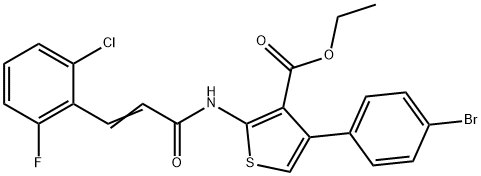 ethyl 4-(4-bromophenyl)-2-{[3-(2-chloro-6-fluorophenyl)acryloyl]amino}-3-thiophenecarboxylate Struktur