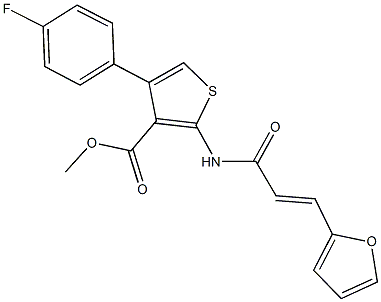 methyl 4-(4-fluorophenyl)-2-{[3-(2-furyl)acryloyl]amino}-3-thiophenecarboxylate Struktur