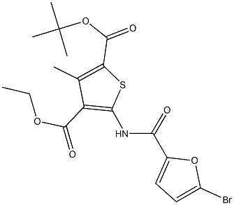 2-tert-butyl 4-ethyl 5-[(5-bromo-2-furoyl)amino]-3-methyl-2,4-thiophenedicarboxylate Struktur