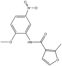 N-{5-nitro-2-methoxyphenyl}-2-methyl-3-furamide Struktur