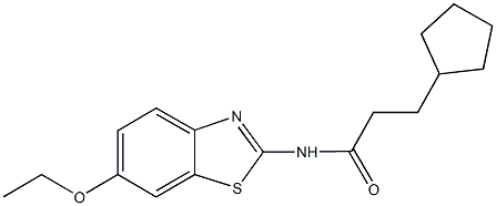 3-cyclopentyl-N-(6-ethoxy-1,3-benzothiazol-2-yl)propanamide Struktur