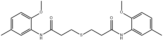 3-{[3-(2-methoxy-5-methylanilino)-3-oxopropyl]sulfanyl}-N-(2-methoxy-5-methylphenyl)propanamide Struktur