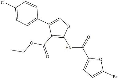 ethyl 2-[(5-bromo-2-furoyl)amino]-4-(4-chlorophenyl)-3-thiophenecarboxylate Struktur