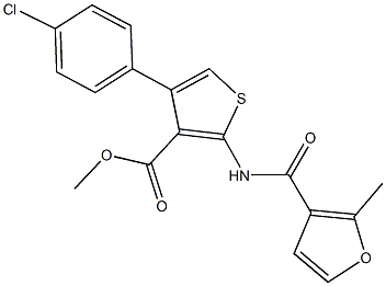 methyl 4-(4-chlorophenyl)-2-[(2-methyl-3-furoyl)amino]-3-thiophenecarboxylate Struktur