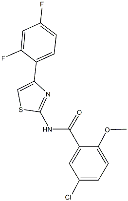 5-chloro-N-[4-(2,4-difluorophenyl)-1,3-thiazol-2-yl]-2-methoxybenzamide Struktur