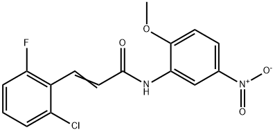 3-(2-chloro-6-fluorophenyl)-N-{5-nitro-2-methoxyphenyl}acrylamide Struktur