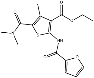 ethyl 5-[(dimethylamino)carbonyl]-2-(2-furoylamino)-4-methyl-3-thiophenecarboxylate Struktur