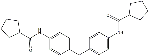 N-(4-{4-[(cyclopentylcarbonyl)amino]benzyl}phenyl)cyclopentanecarboxamide Struktur