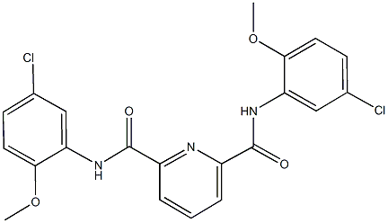 N~2~,N~6~-bis(5-chloro-2-methoxyphenyl)-2,6-pyridinedicarboxamide Struktur