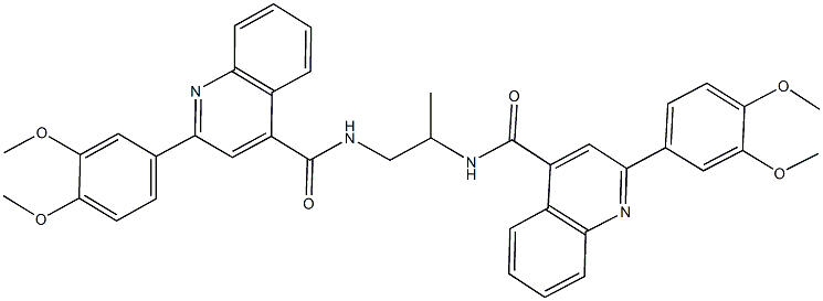 2-(3,4-dimethoxyphenyl)-N-[2-({[2-(3,4-dimethoxyphenyl)-4-quinolinyl]carbonyl}amino)-1-methylethyl]-4-quinolinecarboxamide Struktur