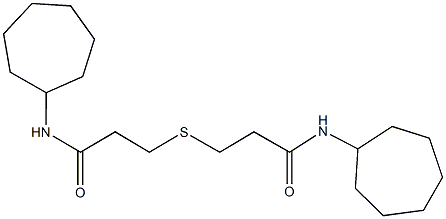 N-cycloheptyl-3-{[3-(cycloheptylamino)-3-oxopropyl]sulfanyl}propanamide Struktur