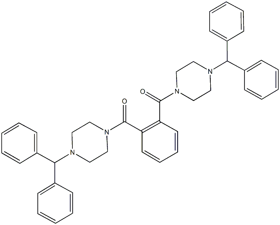 1-benzhydryl-4-{2-[(4-benzhydryl-1-piperazinyl)carbonyl]benzoyl}piperazine Struktur