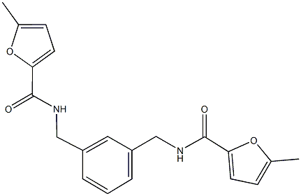 5-methyl-N-(3-{[(5-methyl-2-furoyl)amino]methyl}benzyl)-2-furamide Struktur