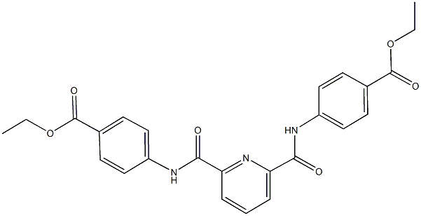 ethyl4-{[(6-{[4-(ethoxycarbonyl)anilino]carbonyl}-2-pyridinyl)carbonyl]amino}benzoate Struktur