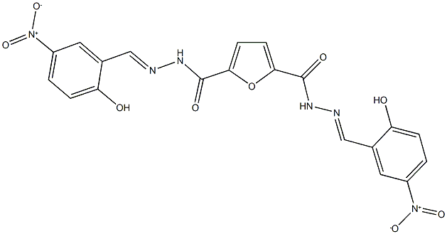 N'~2~,N'~5~-bis{2-hydroxy-5-nitrobenzylidene}-2,5-furandicarbohydrazide Struktur